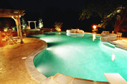 Night view of lagoon pool