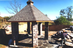 Gazebo w/stone pillars