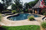 Stone decking w/stone on pool steps