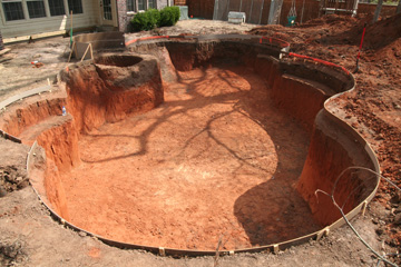 swimming pool formed and excavated