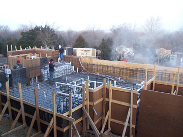 Gunite underway all plumbing and steel in place.