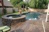Pool with bubblers and raised spa.