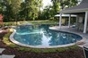 Large swimming pool with lagoon finish