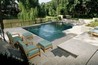 Angular pool with salt finish concrete.